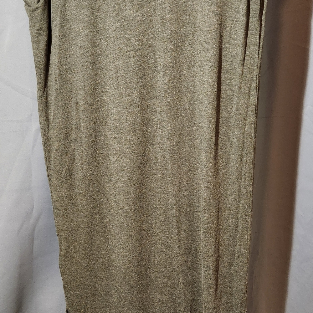Madewell Size L Heather Olive Green Midi-Dress